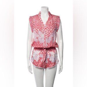 Poupette st barths  small silk Red and Purple Sleeveless Romper